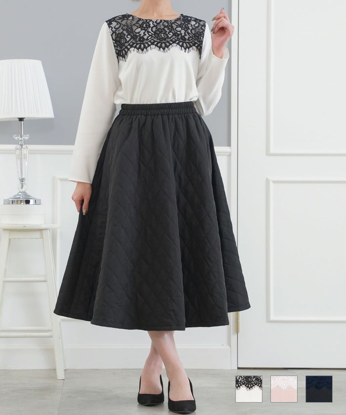 ウォッシャブル レディース トップス きれいめ オフィス 春秋 入卒 式 大人 上品 ジョイントスペース レースヨーク バイカラー ブラウス 長袖 Prima Scherrer plus