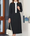 ワンピースレディースファッション服白黒秋冬春きれいめ大人オフィスかわいい上品入卒式ジョイントスペース