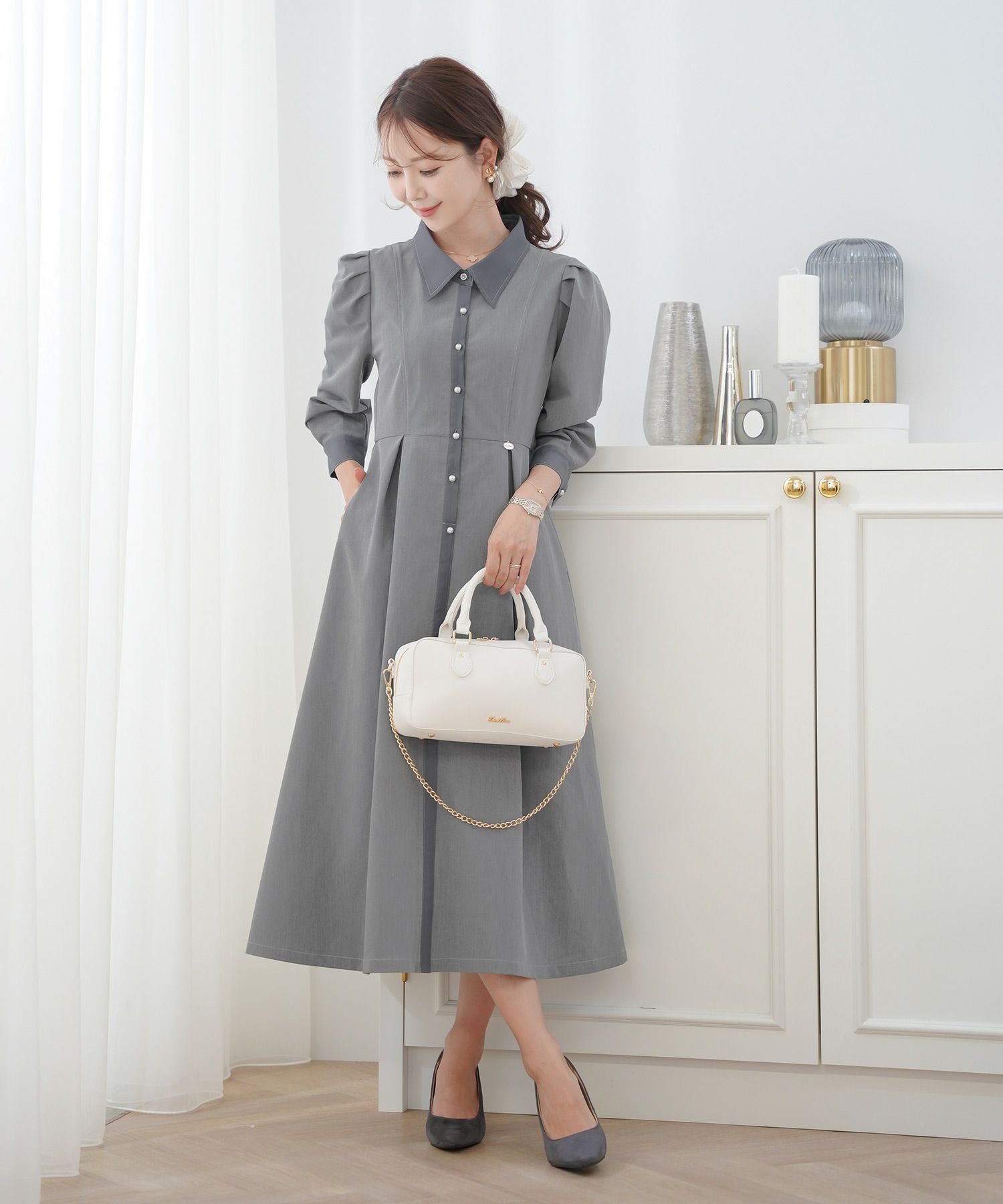 アソート バイカラー シャツワンピース le reve vaniller 全3色