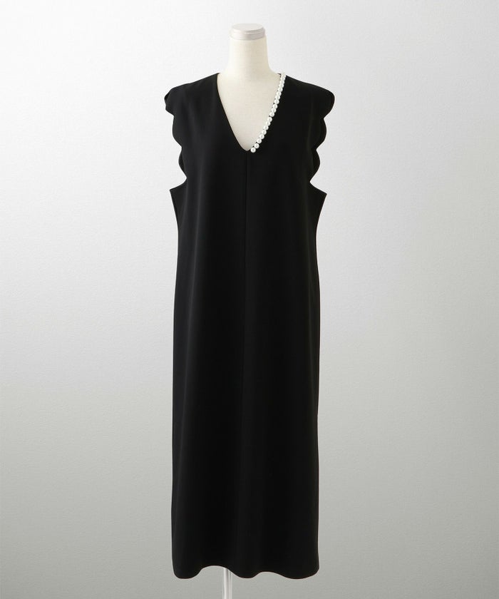 上品 アシンメトリー Vネック タイト オフィス オケージョン 着回し/ホワイト/ブラック/M