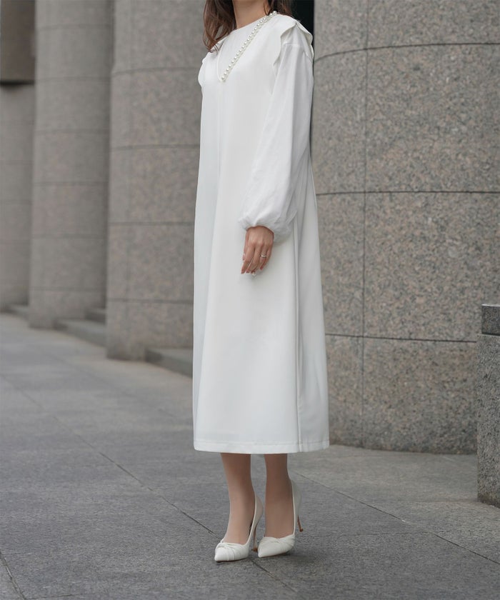 上品 アシンメトリー Vネック タイト オフィス オケージョン 着回し/ホワイト/ブラック/M