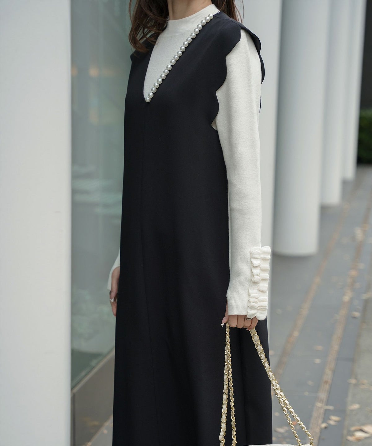 指穴 上品 ベーシック リブニット アームウォーマー トレンド 防寒/アイボリー/ベージュ/グレー/ブラック/M