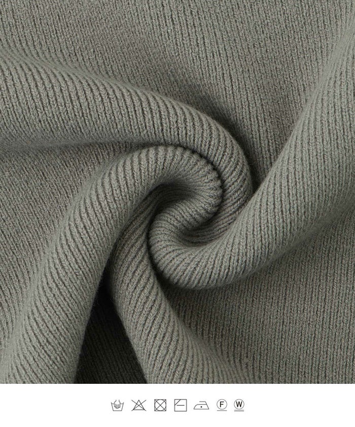 指穴 上品 ベーシック リブニット アームウォーマー トレンド 防寒/アイボリー/ベージュ/グレー/ブラック/M