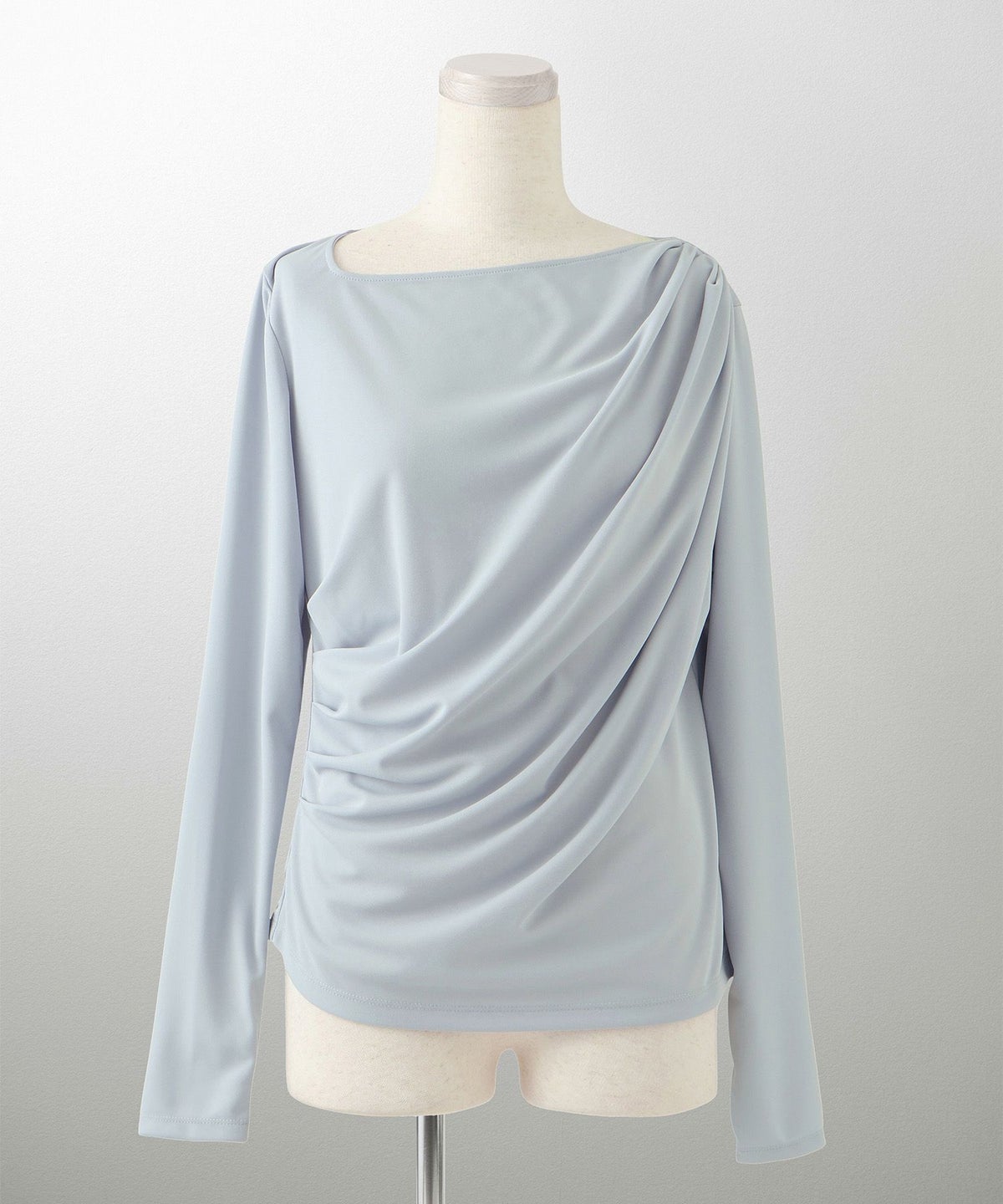 シンプル オフショルダー イージーケア オフィス/アイボリー/ピンク/サックス/ブラック/M