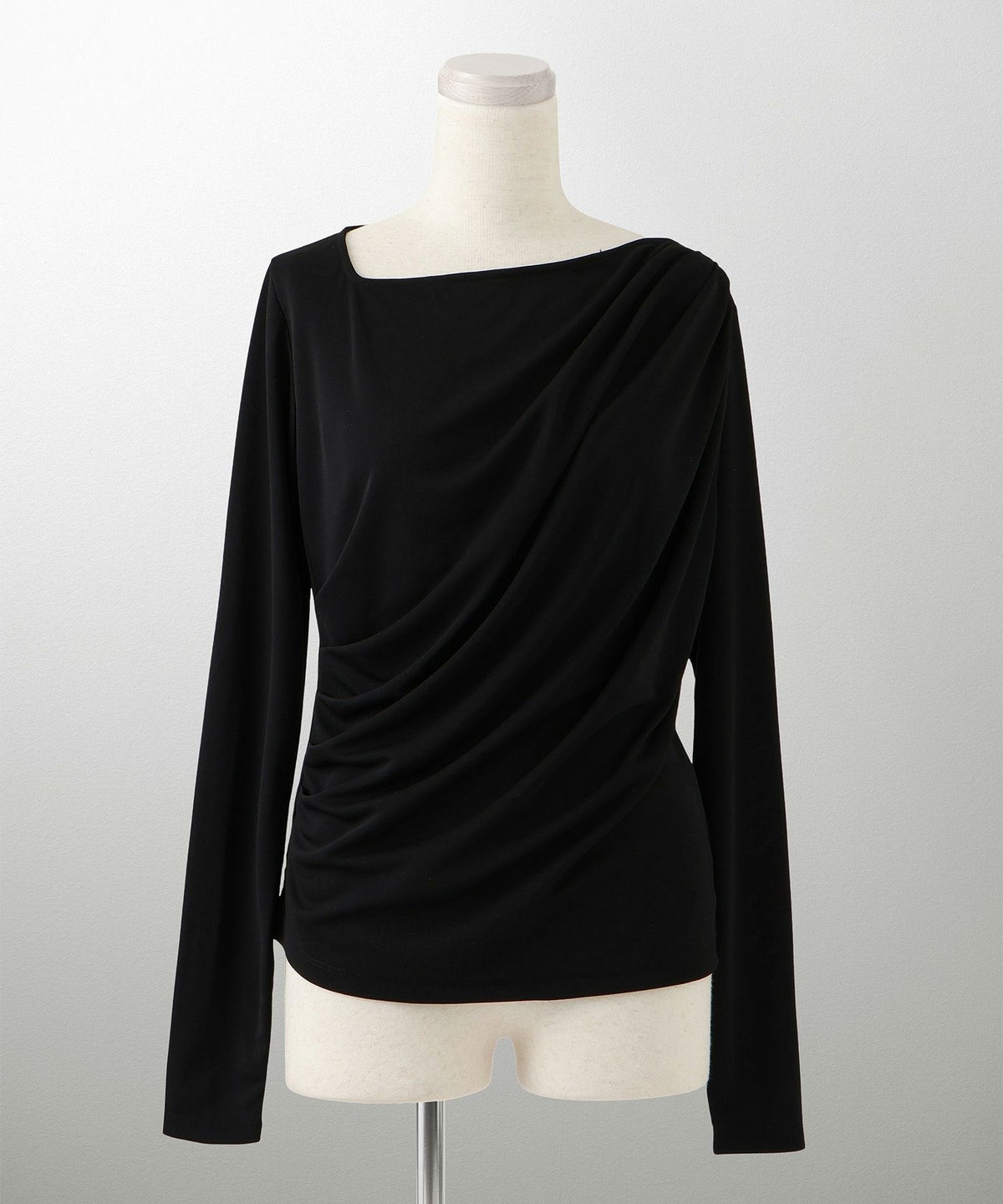 シンプル オフショルダー イージーケア オフィス/アイボリー/ピンク/サックス/ブラック/M