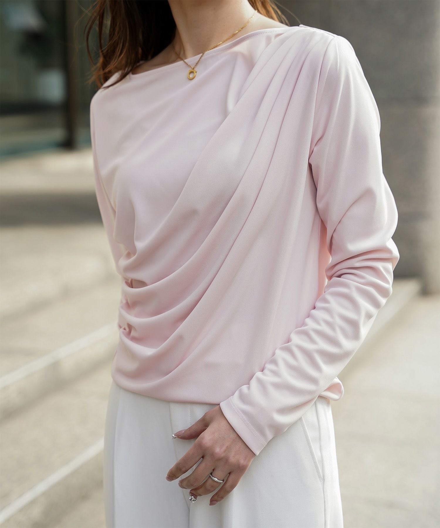 アシンメトリー ドレープ トップス HUIT 全4色｜hit511-0201【1