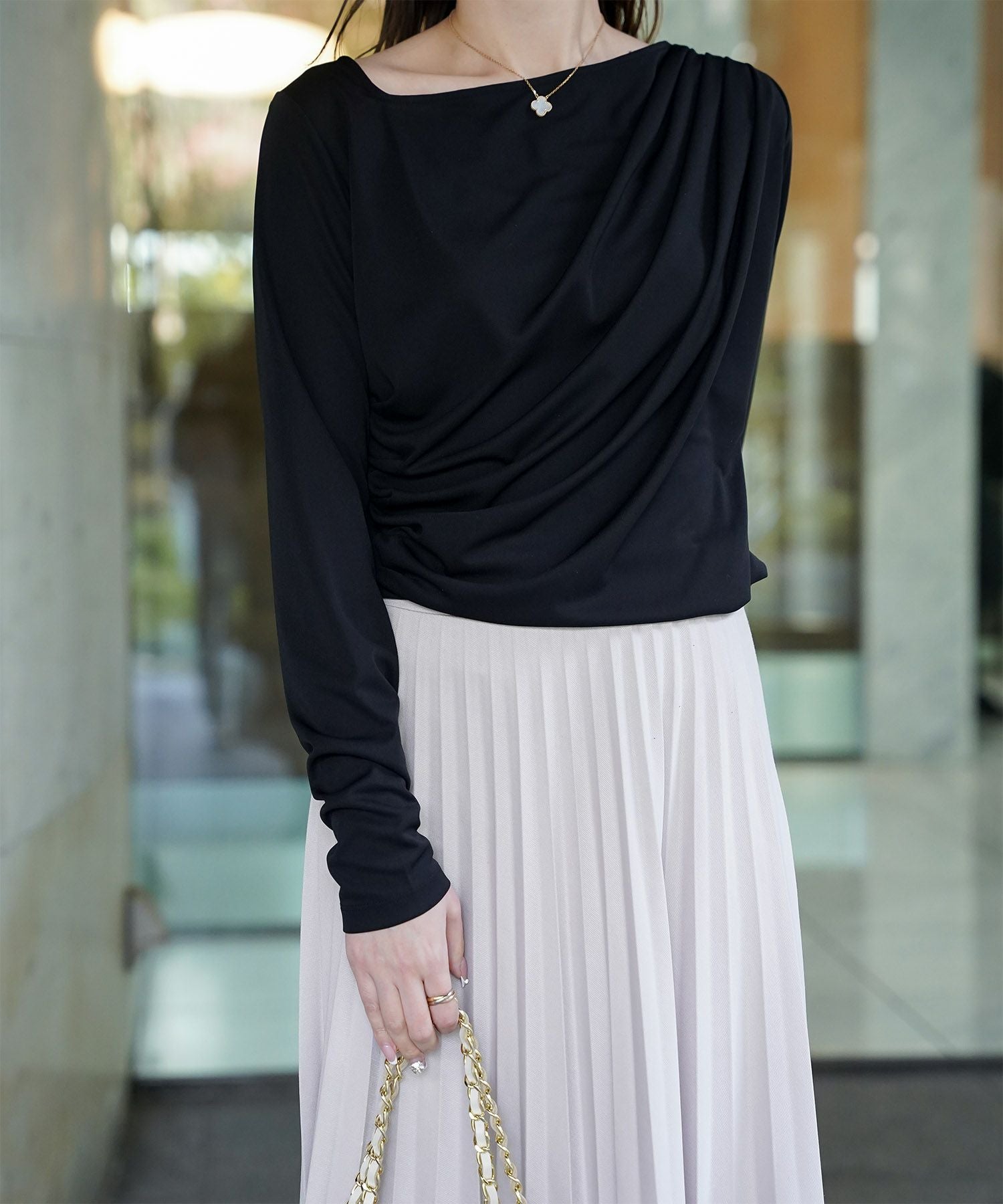 アシンメトリー ドレープ トップス HUIT 全4色｜hit511-0201【1