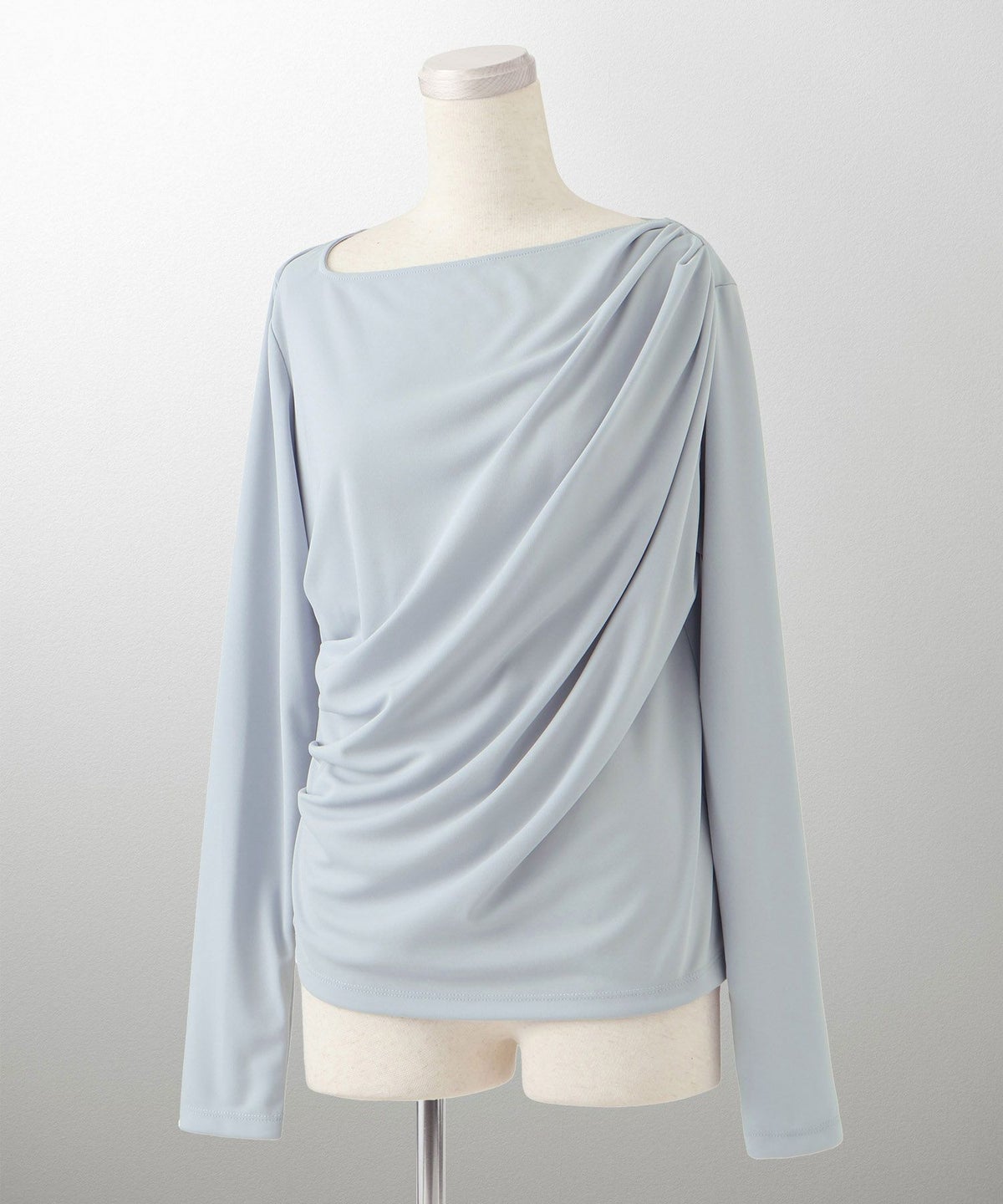 シンプル オフショルダー イージーケア オフィス/アイボリー/ピンク/サックス/ブラック/M