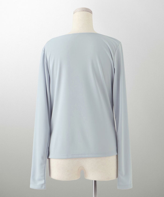 シンプル オフショルダー イージーケア オフィス/アイボリー/ピンク/サックス/ブラック/M