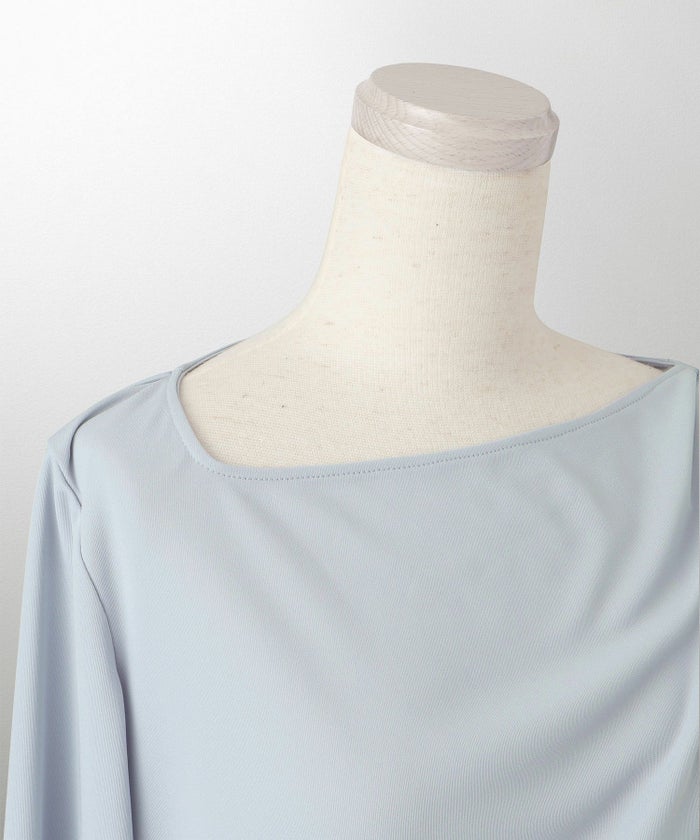 シンプル オフショルダー イージーケア オフィス/アイボリー/ピンク/サックス/ブラック/M