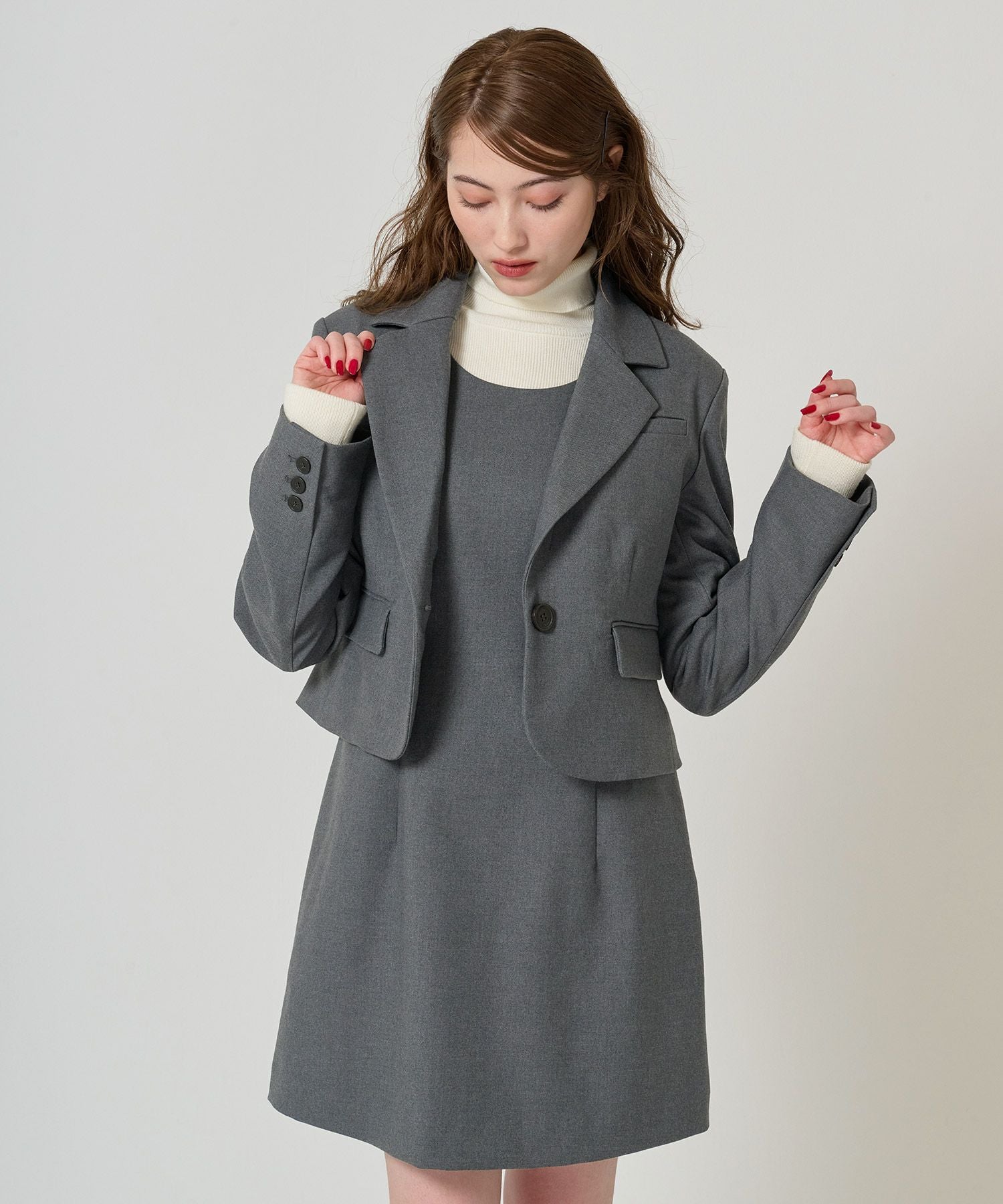 コンパクト テーラードジャケット TINA：JOJUN 全2色｜tnj211-1004【2