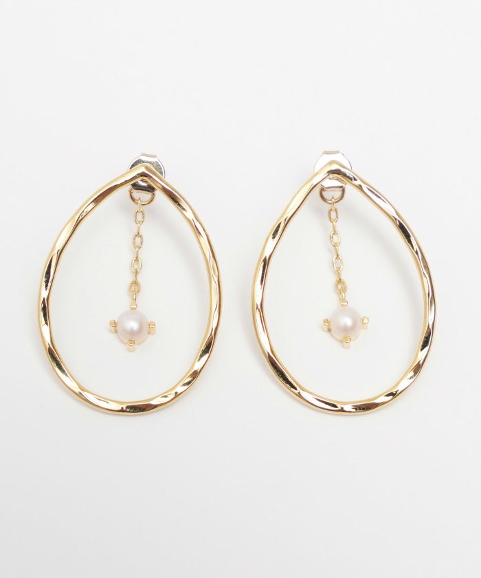 ドロップ シェイプド スノー ピアス Drop Shaped Snow Pierce 真鍮 チタンポスト プラパール しずく型 ホリデーシーズン ドロップ シェイプド スノー ピアス Drop Shaped Snow Pierce （Liala）