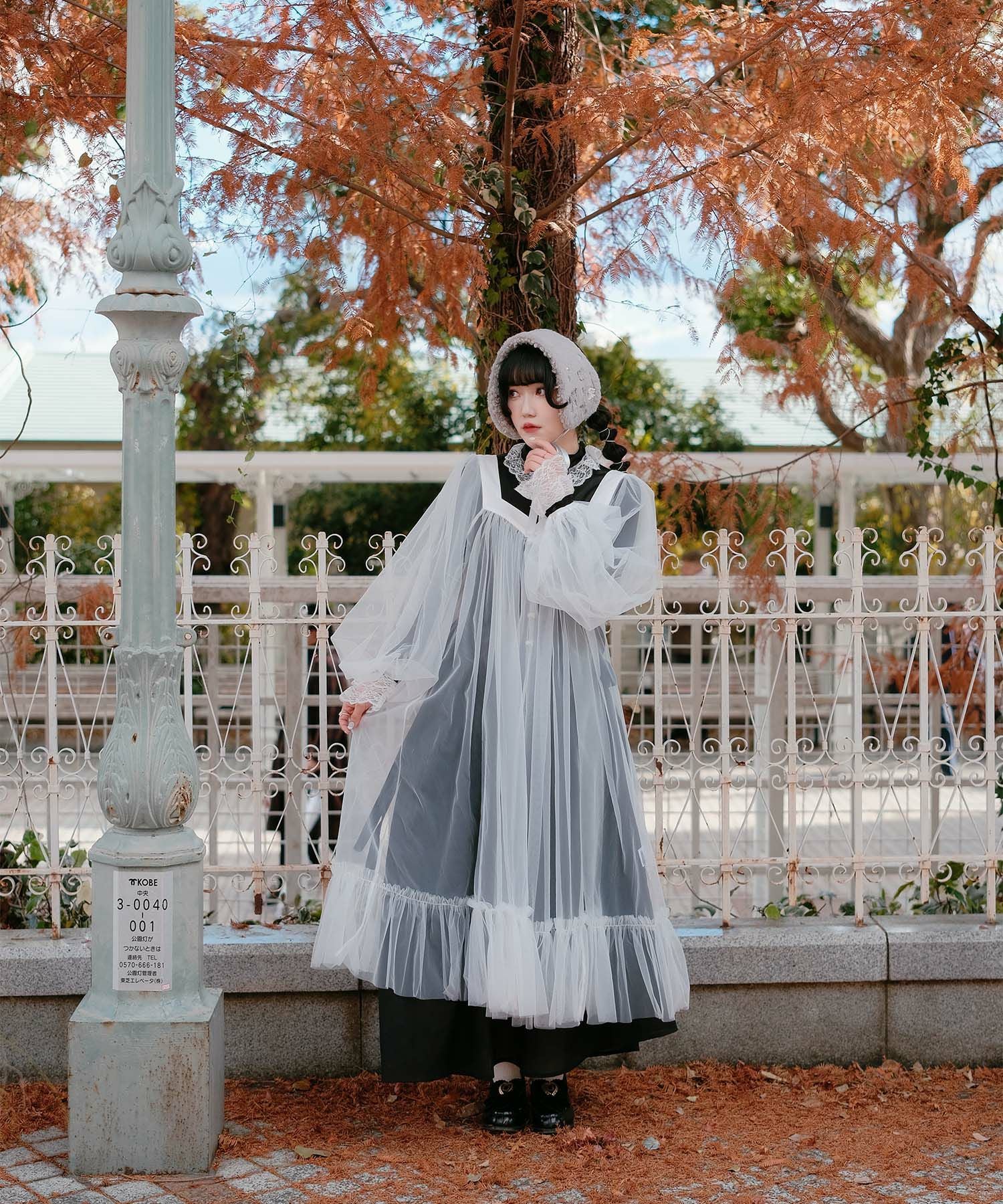 チュール ロング ワンピース miolite 全2色｜mio341-0117【1】 - 長袖