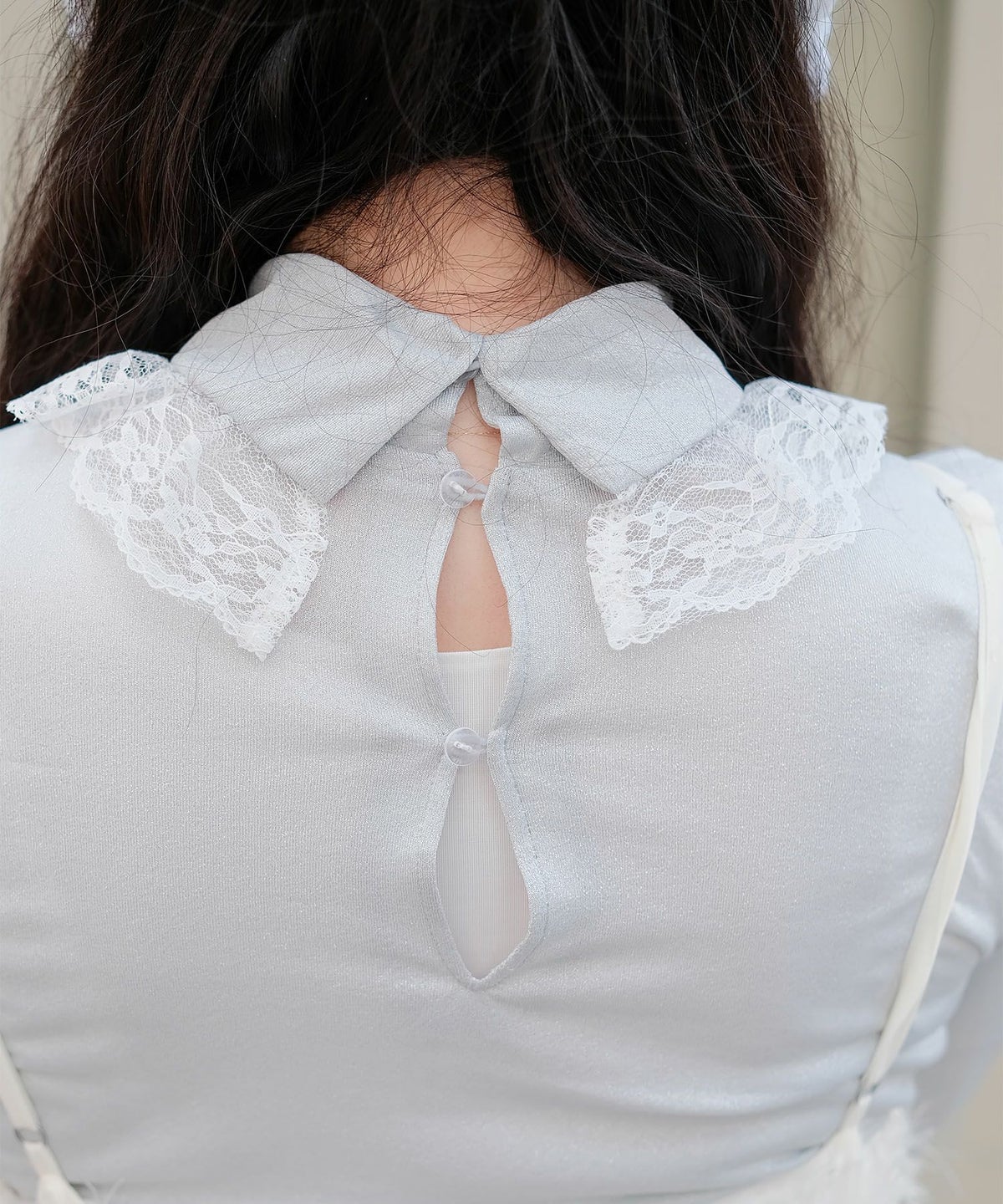 キラキラ ラメリブ ハイネック 冬 シルバーホワイト ブラック/M