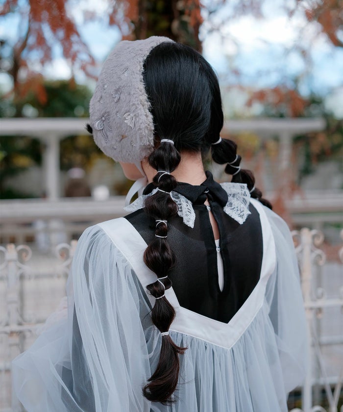 キラキラ ラメリブ ハイネック 冬 シルバーホワイト ブラック/M