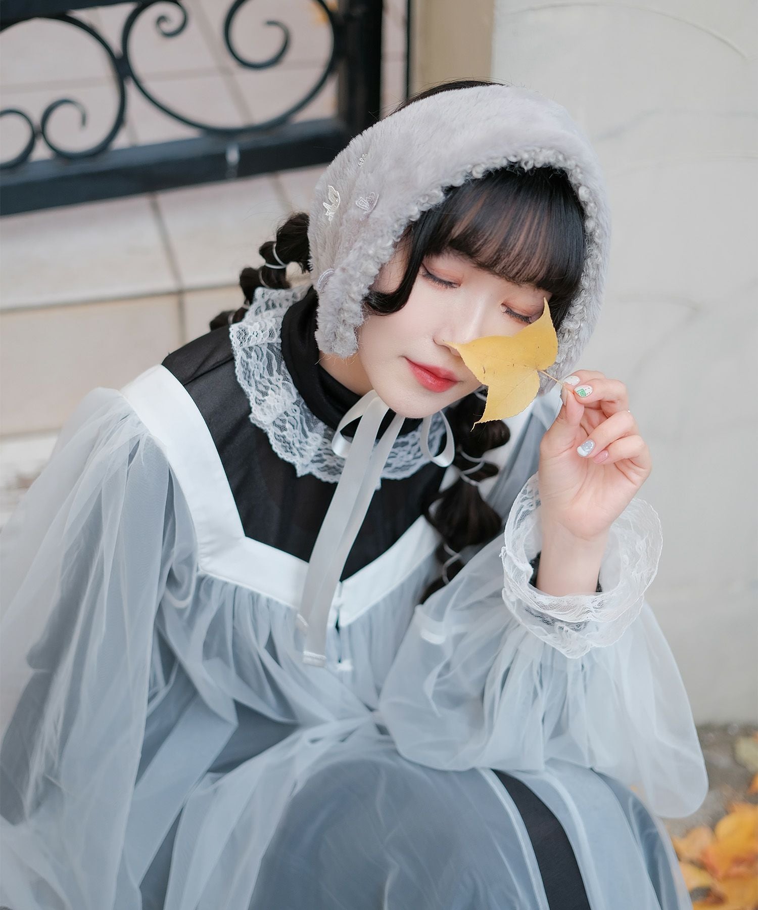 レース 切り替え トップス miolite 全2色｜mio541-0119【1】 - 長袖