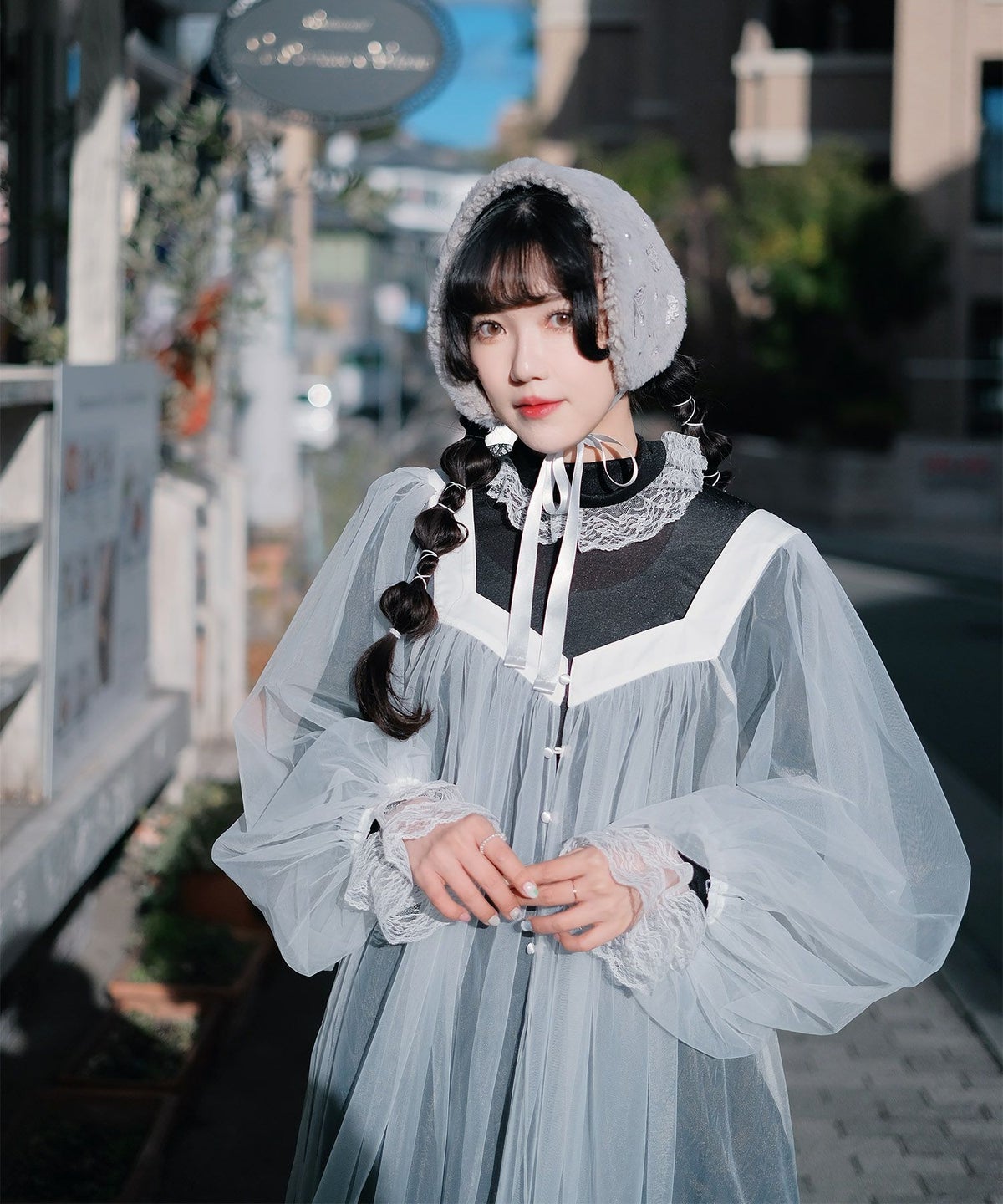 キラキラ ラメリブ ハイネック 冬 シルバーホワイト ブラック/M