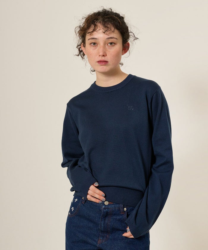 ニット/トップス/エンブレム付き