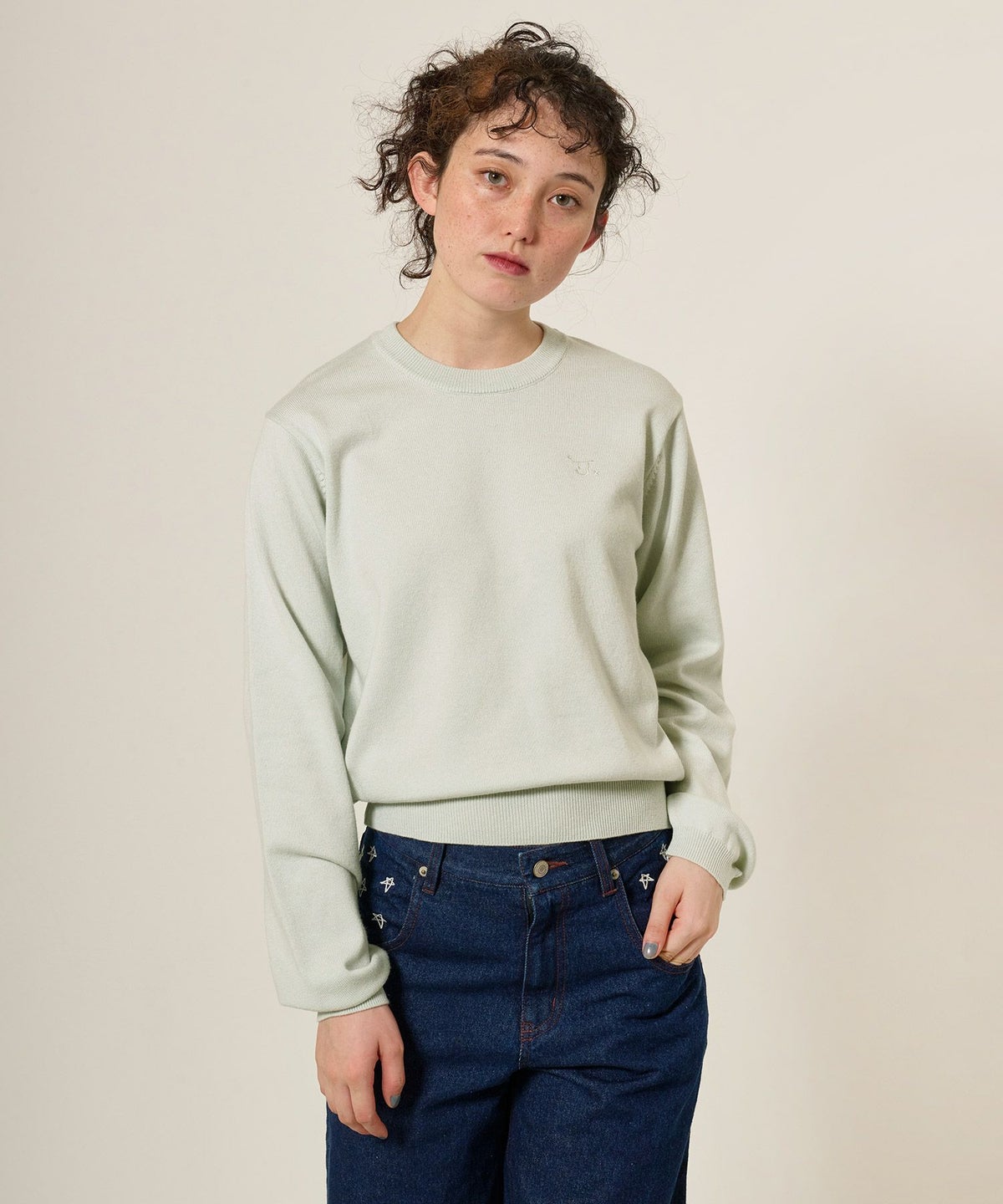 ニット/トップス/エンブレム付き