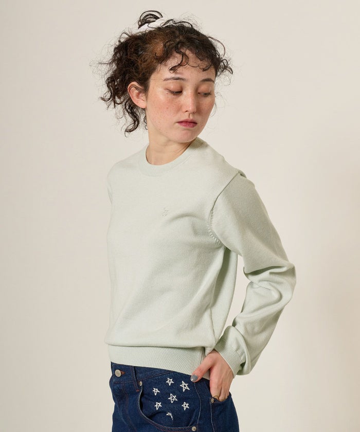 ニット/トップス/エンブレム付き