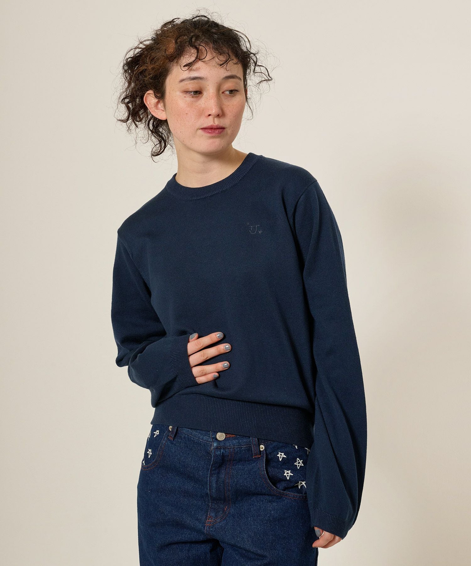 刺繍入り カラーニットプルオーバー TINA：JOJUN 全3色｜tnj411-1020
