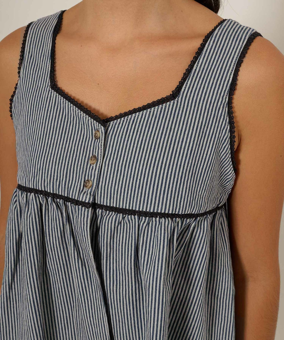 デニム/チュニック/ノースリーブ