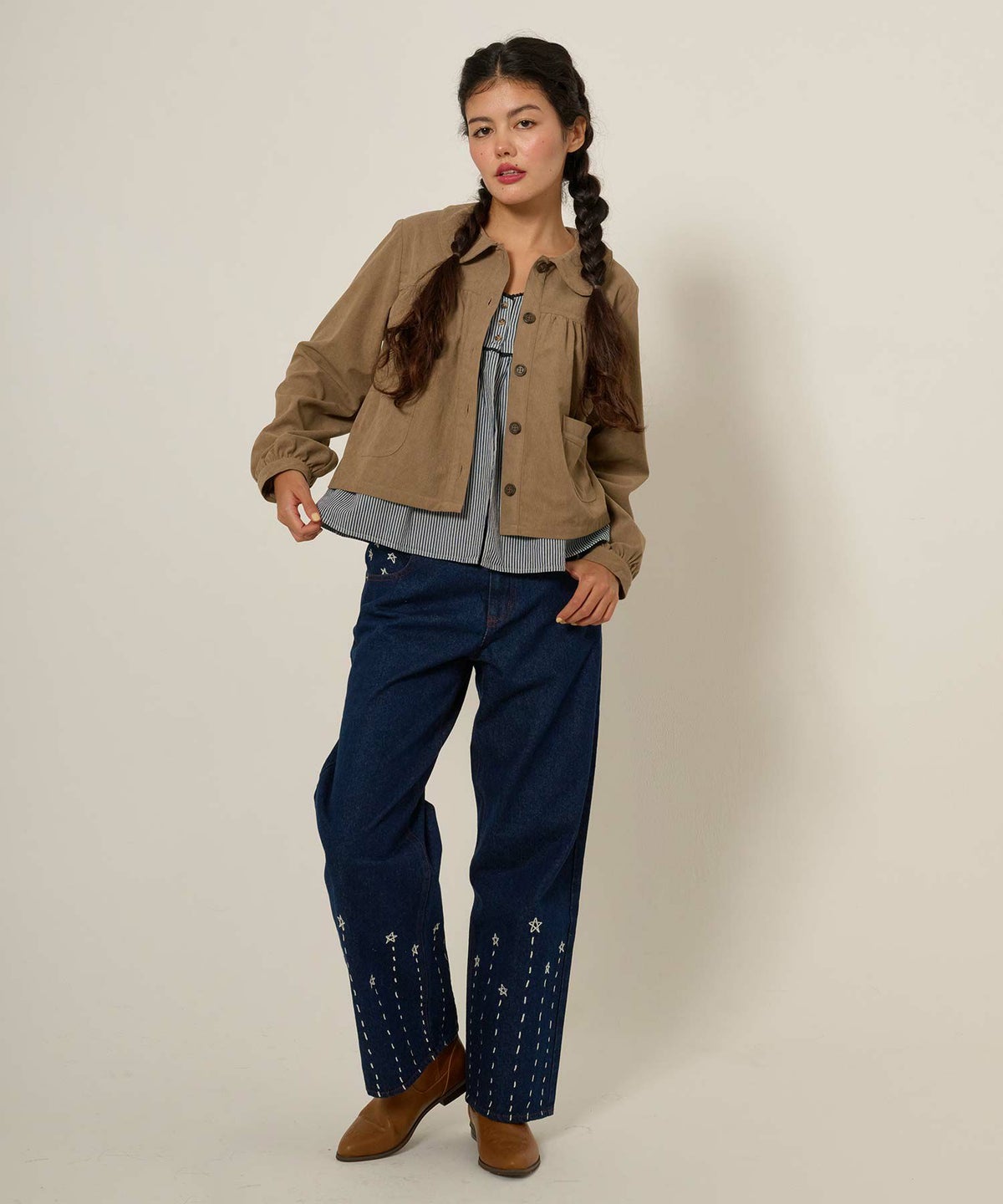 デニム/チュニック/ノースリーブ