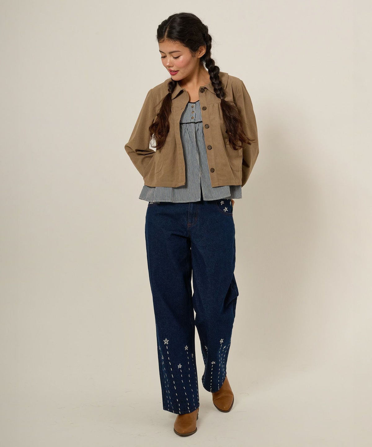 デニム/チュニック/ノースリーブ