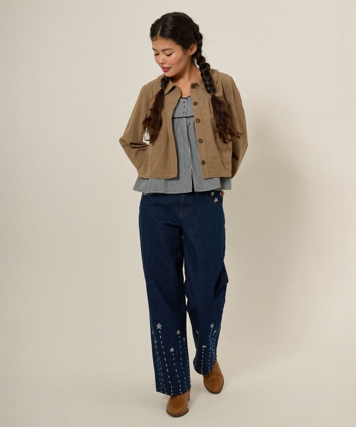 デニム/チュニック/ノースリーブ