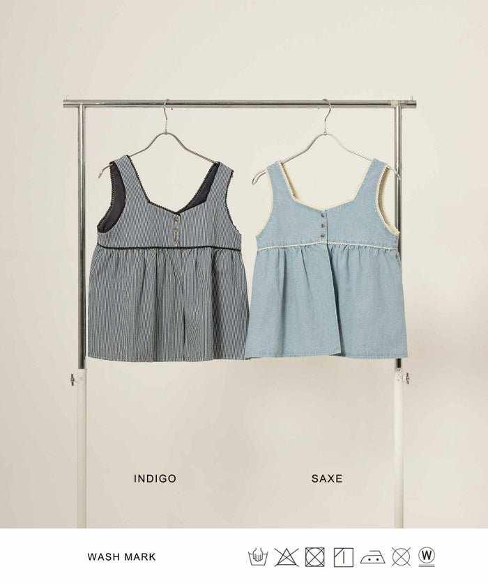 デニム/チュニック/ノースリーブ