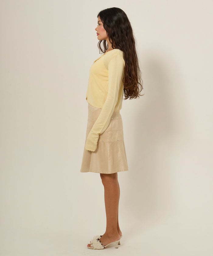 フェイクスエード/スカート/ボトムス/ひざ丈