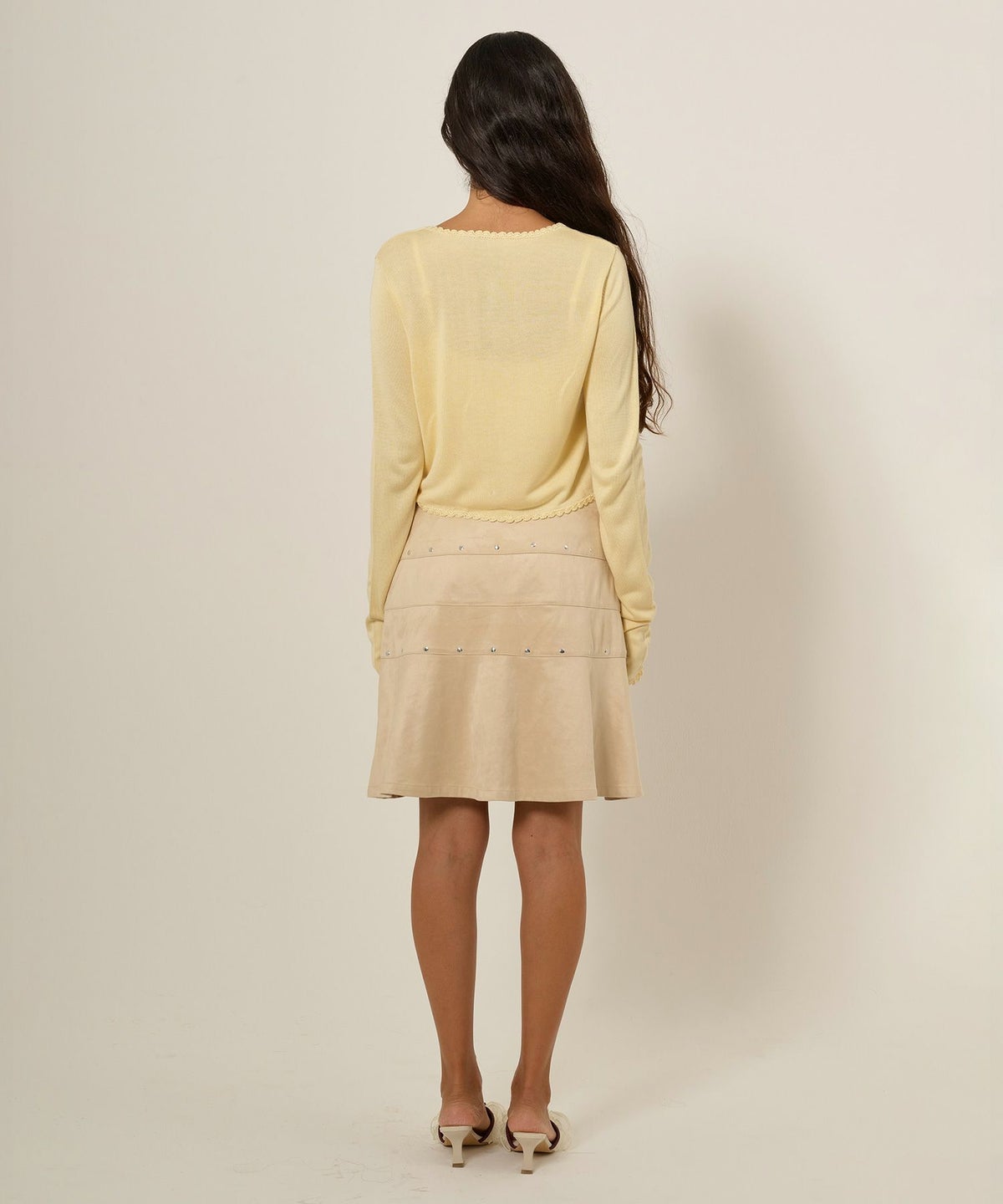 フェイクスエード/スカート/ボトムス/ひざ丈