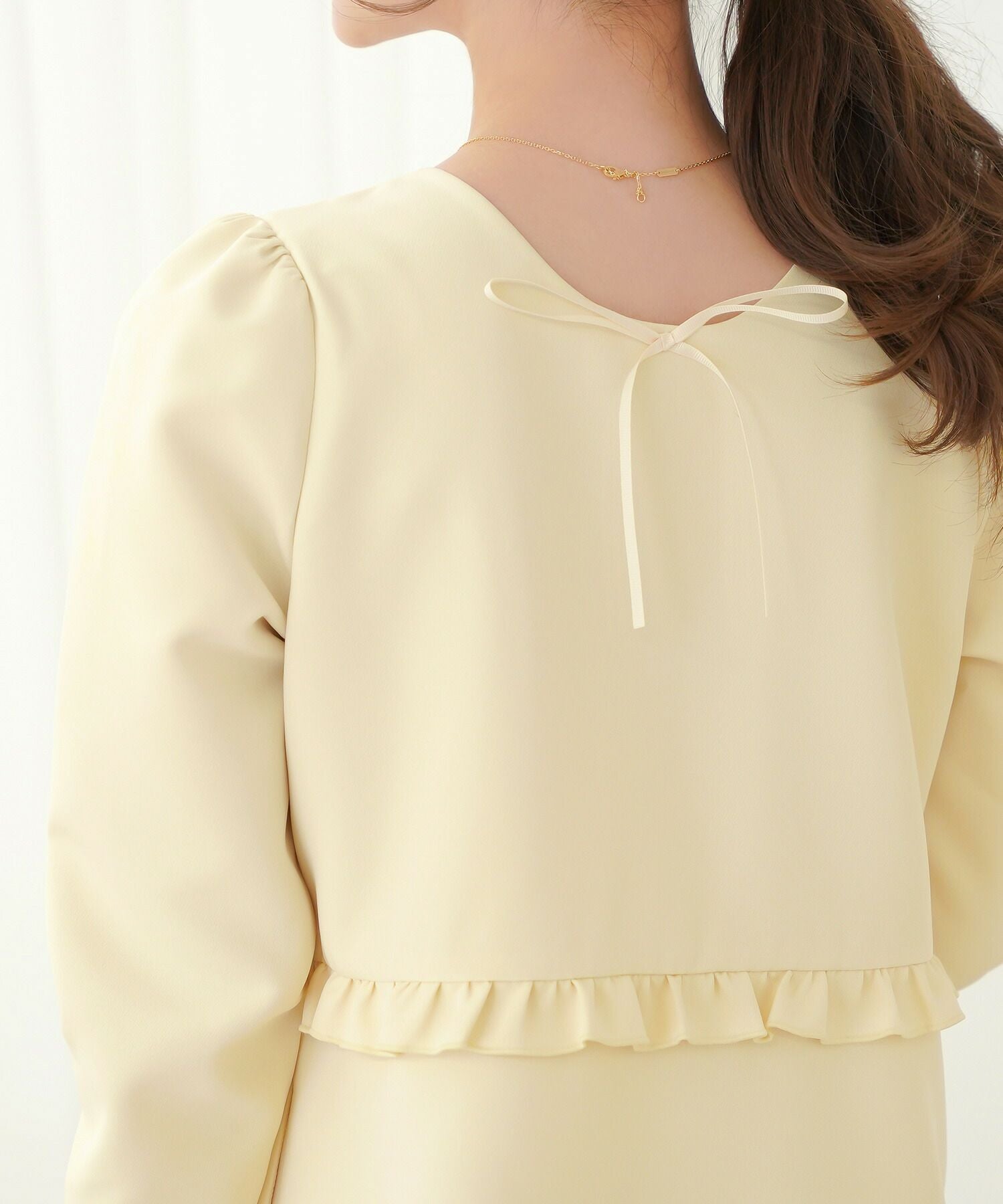 フロントファスナー バックリボン フレアワンピース le reve vaniller