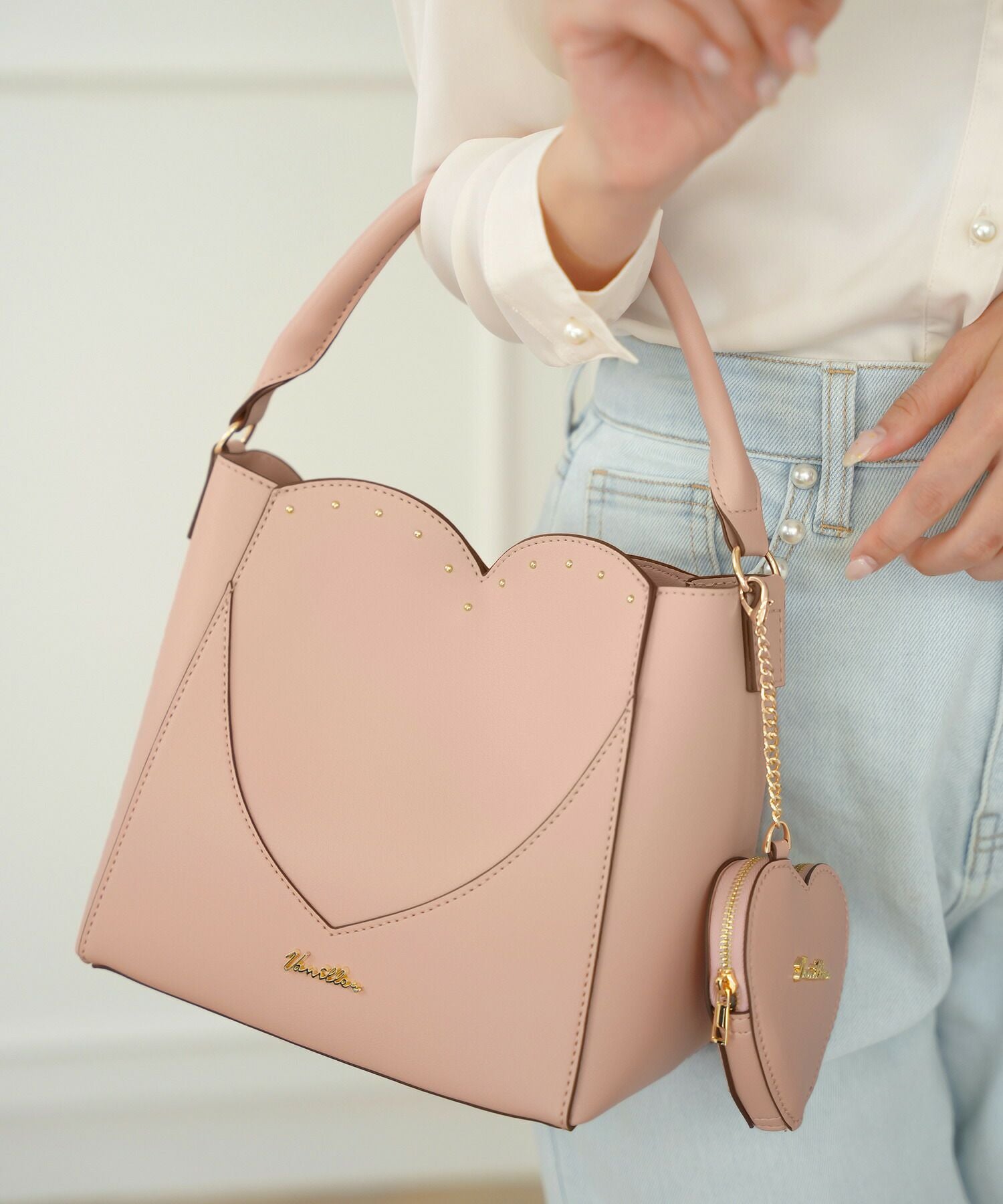 ハートモチーフ バッグ ミニハートポーチ セット le reve vaniller 全4