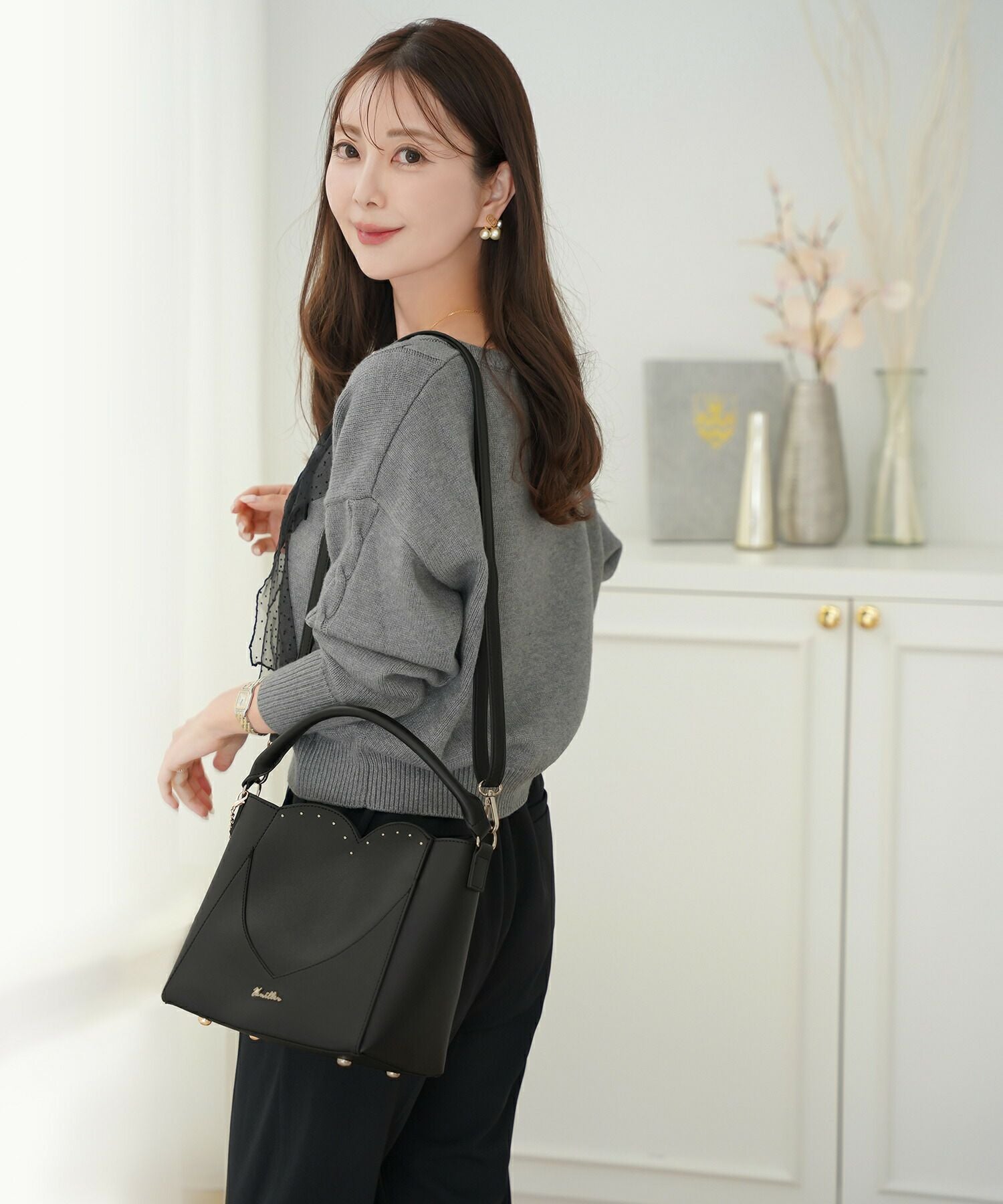 Occasion-SALE ハートモチーフ バッグ ミニハートポーチ セット le