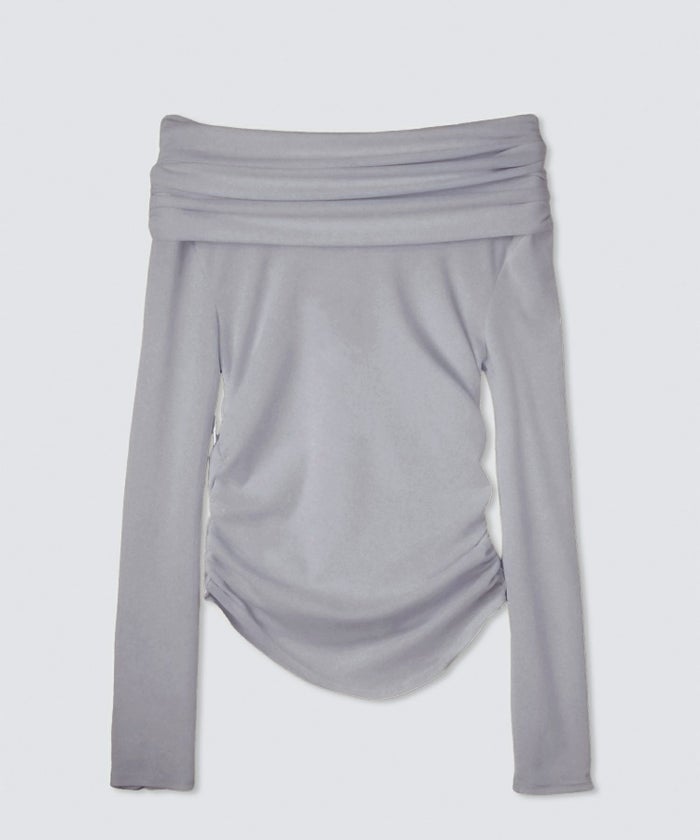 シアー オフショル プルオーバー カットソー ホワイト/ブラック/フリー/長袖