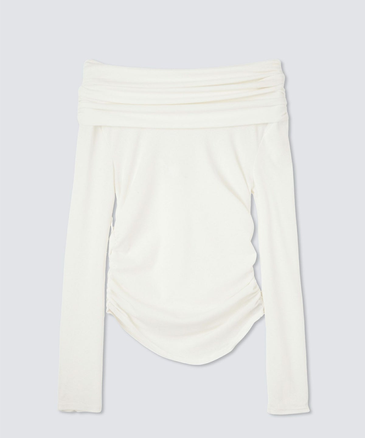 シアー オフショル プルオーバー カットソー ホワイト/ブラック/フリー/長袖