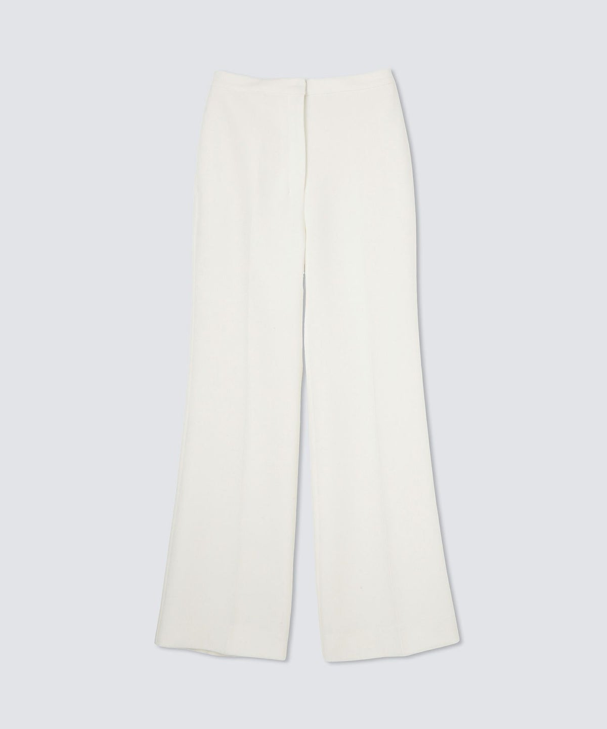 裾フレア セミワイドパンツ センタープレス 美脚 スラッシュポケット ホワイト/ブラック/S/M/ロング丈