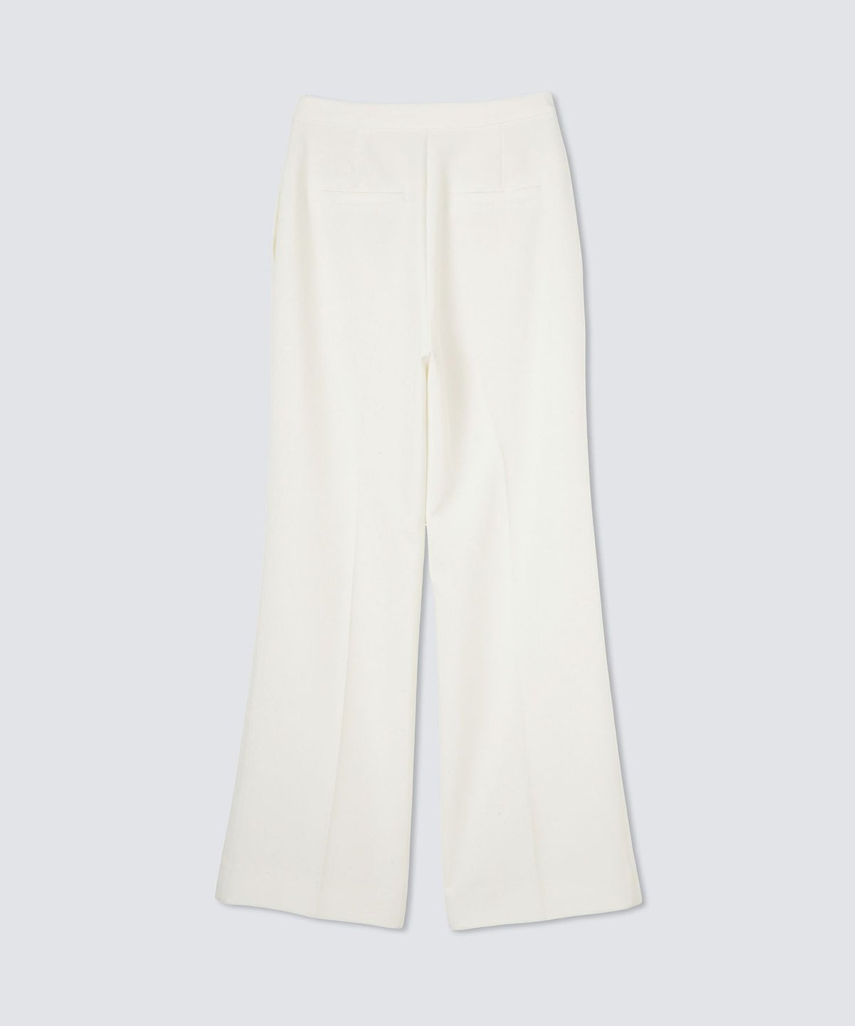 裾フレア セミワイドパンツ センタープレス 美脚 スラッシュポケット ホワイト/ブラック/S/M/ロング丈