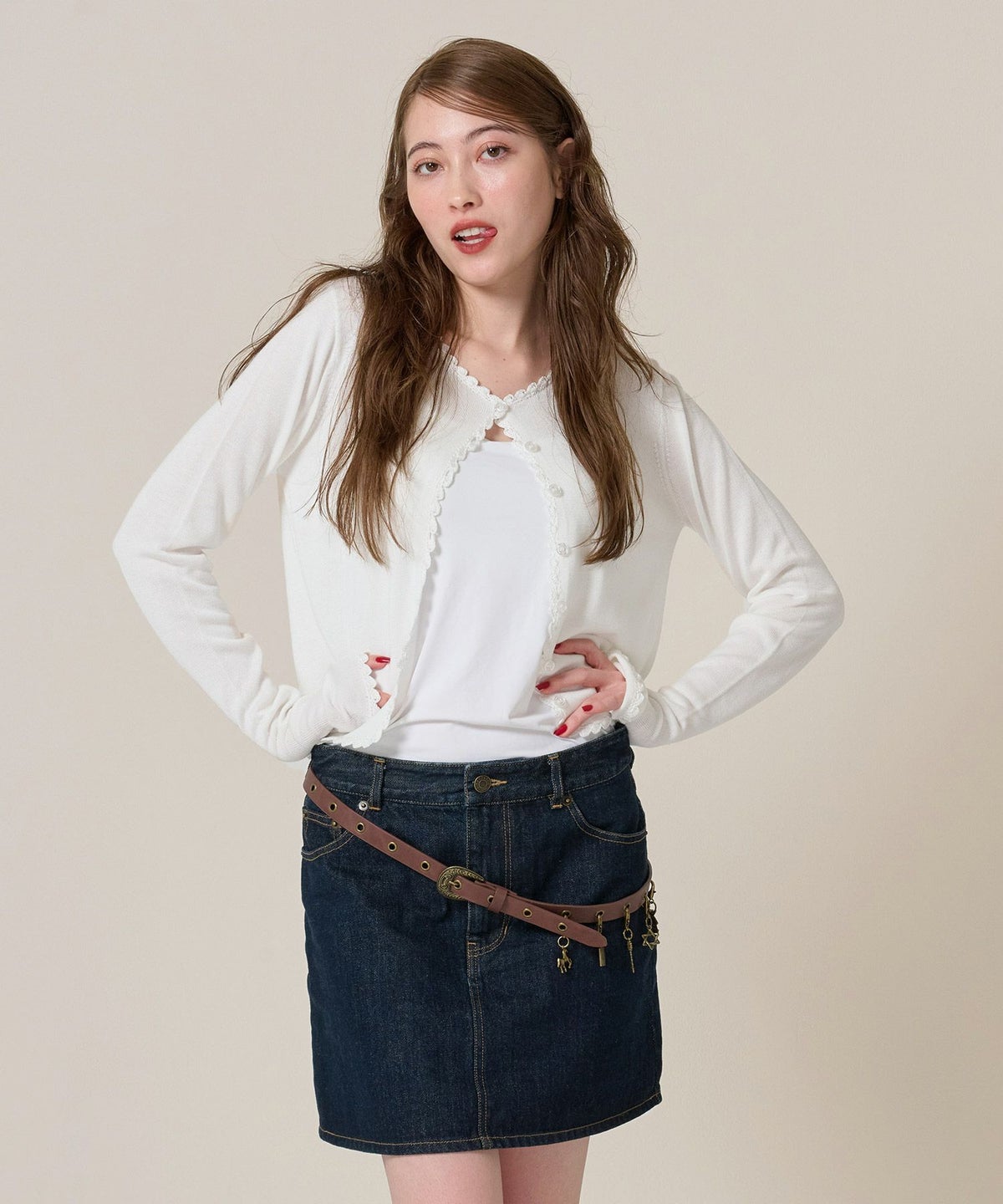 カーディガン/レース/刺繍入り