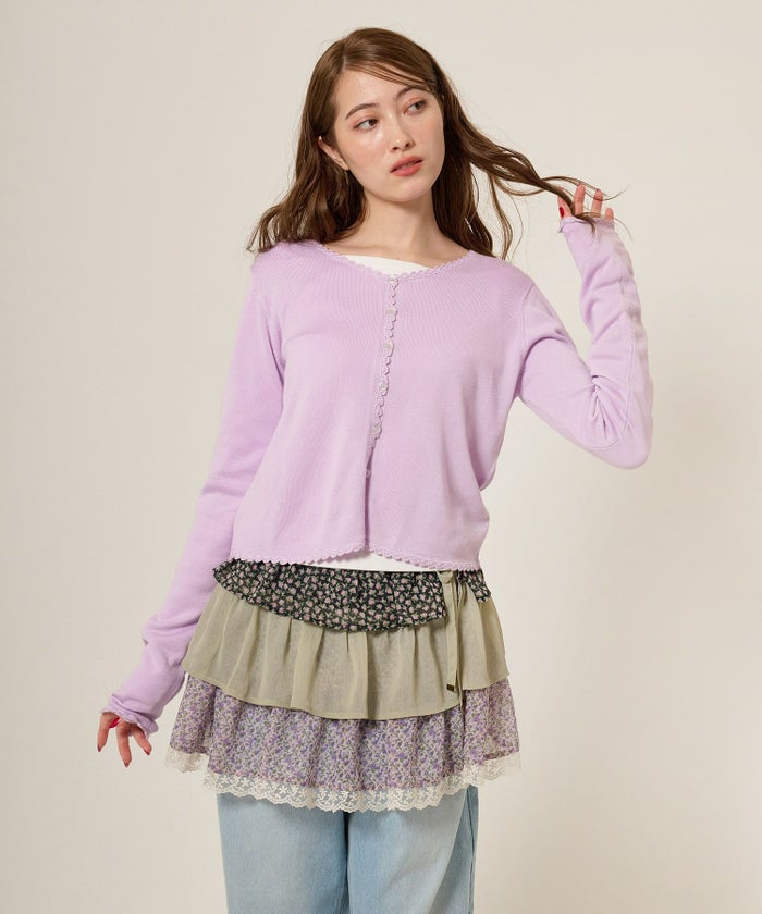 カーディガン/レース/刺繍入り