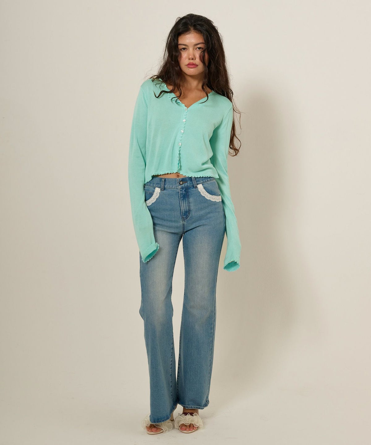 カーディガン/レース/刺繍入り