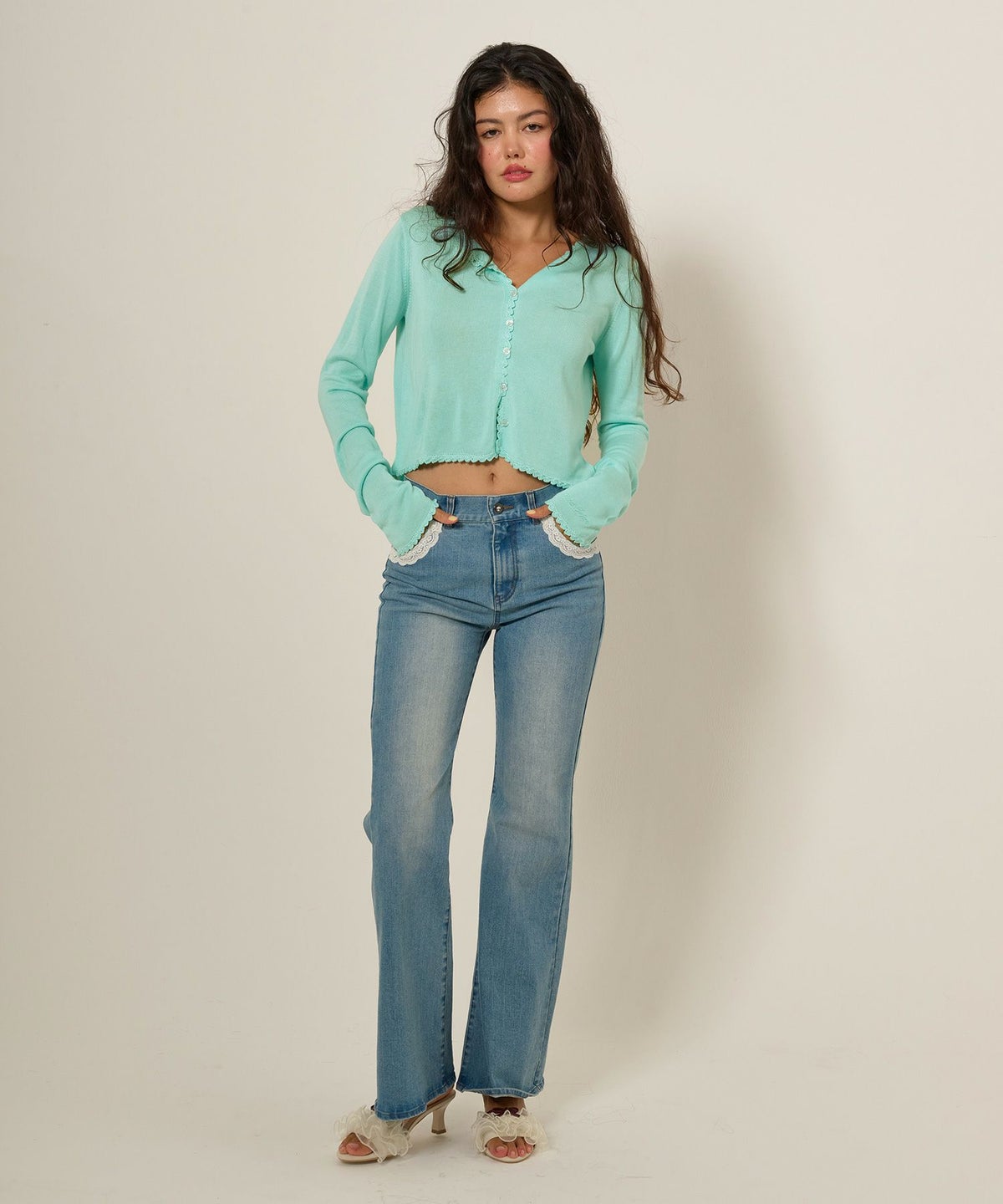 カーディガン/レース/刺繍入り