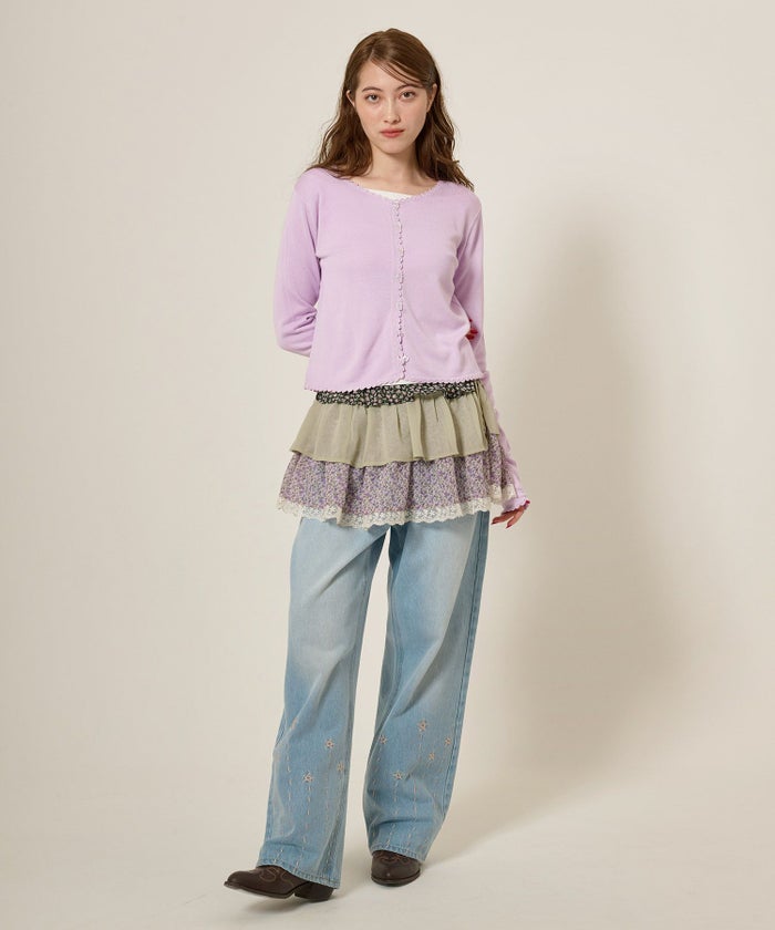 カーディガン/レース/刺繍入り