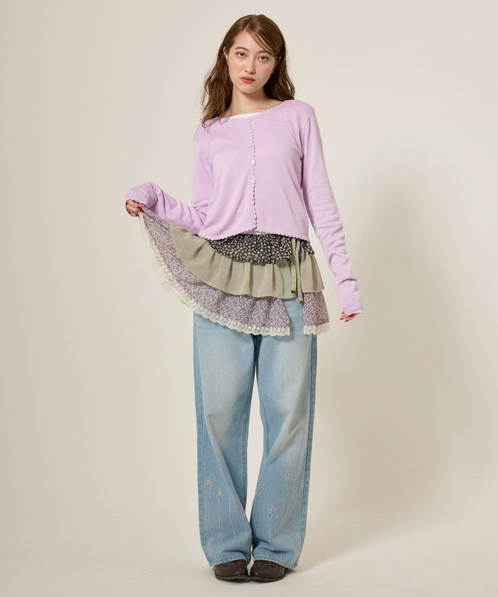 カーディガン/レース/刺繍入り