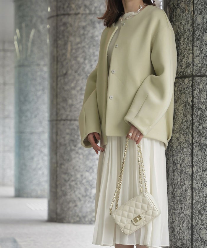 レディース 春 上品 きれいめ/グレー/イエロー/ブラック/M/ノーカラー/長袖