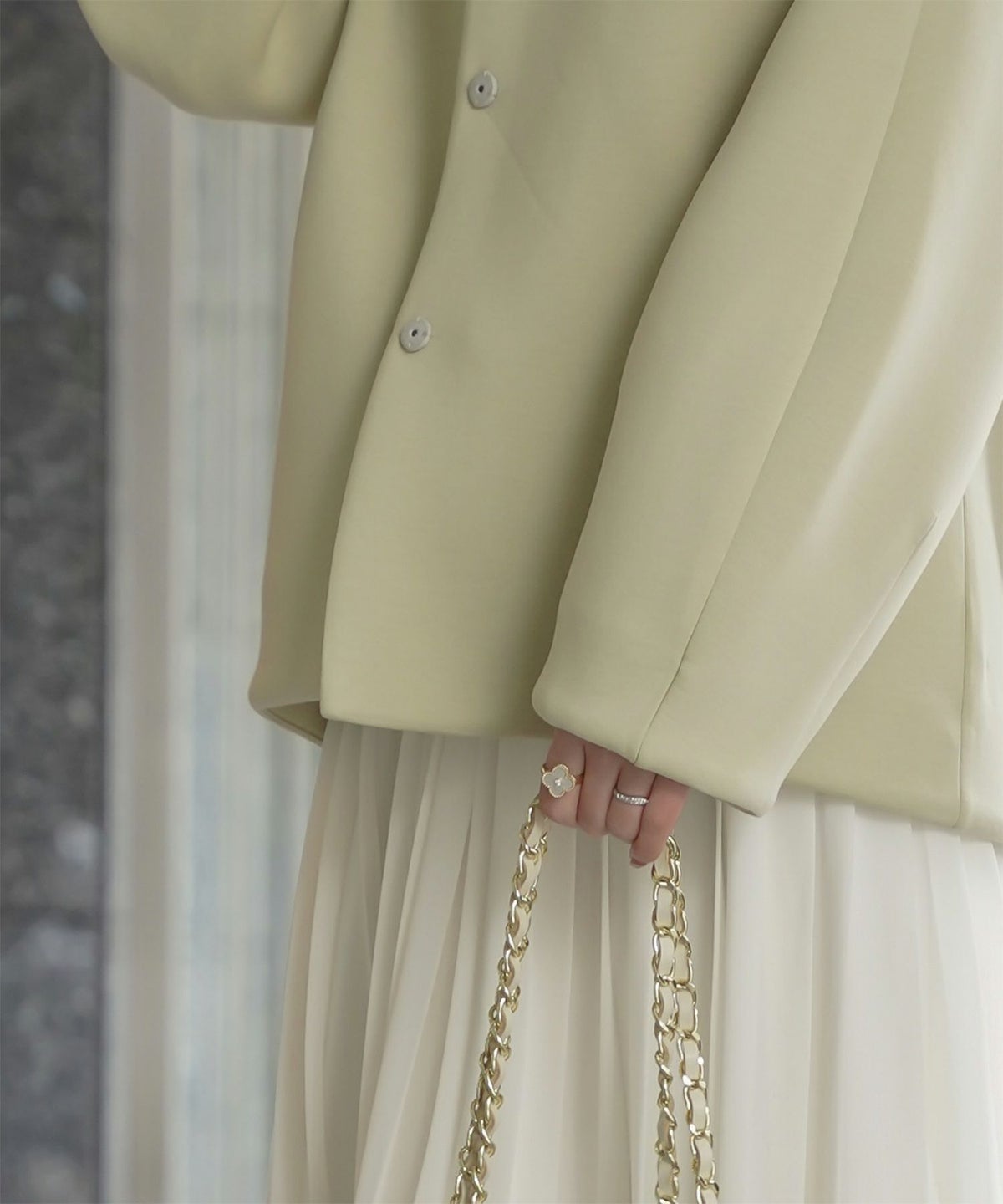 レディース 春 上品 きれいめ/グレー/イエロー/ブラック/M/ノーカラー/長袖