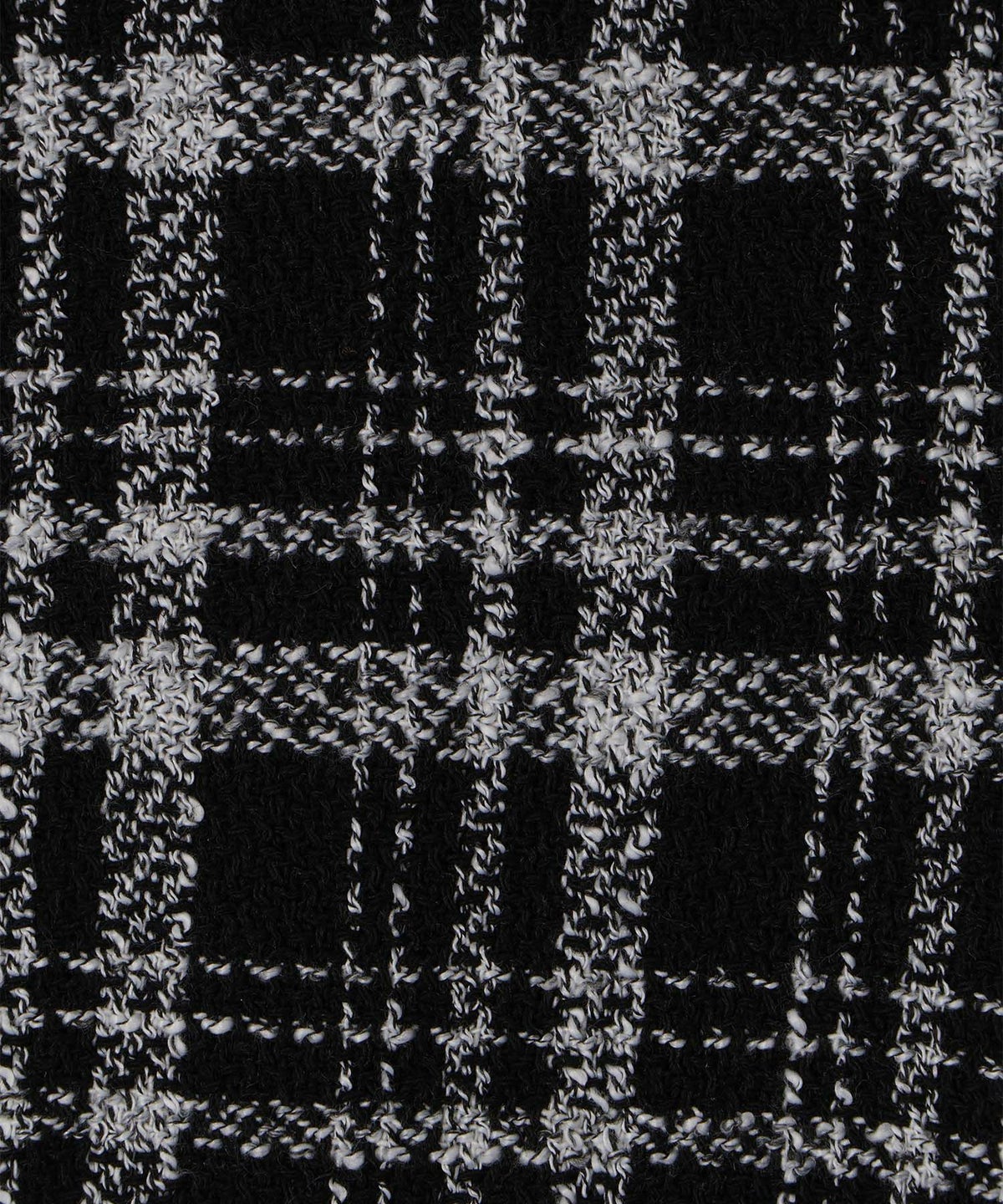 ツイード フリルヘム スパンコール チェック 上品 ミニ丈 グレーミックス/ベージュ/ブラック/M