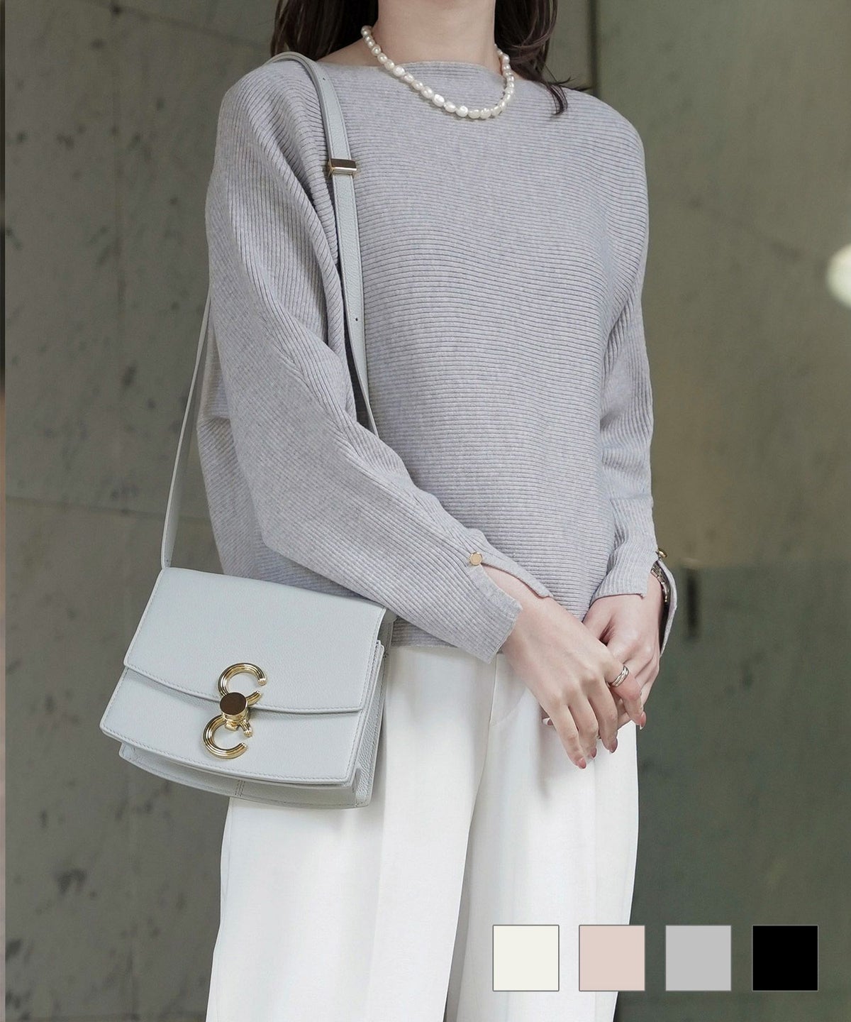 セレクト レディース ボートネック 袖 春 ジョイントスペース セレクト 袖スリット ドルマン ニット プルオーバー HUIT