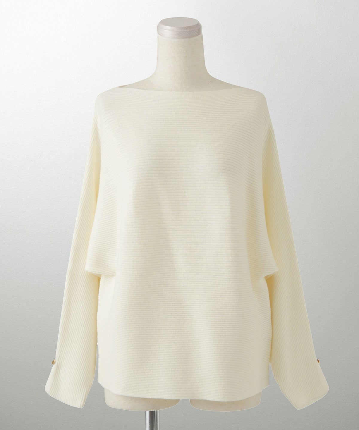 レディース ボートネック 袖 春/アイボリー/ピンク/グレー/ブラック/M/スリット/長袖